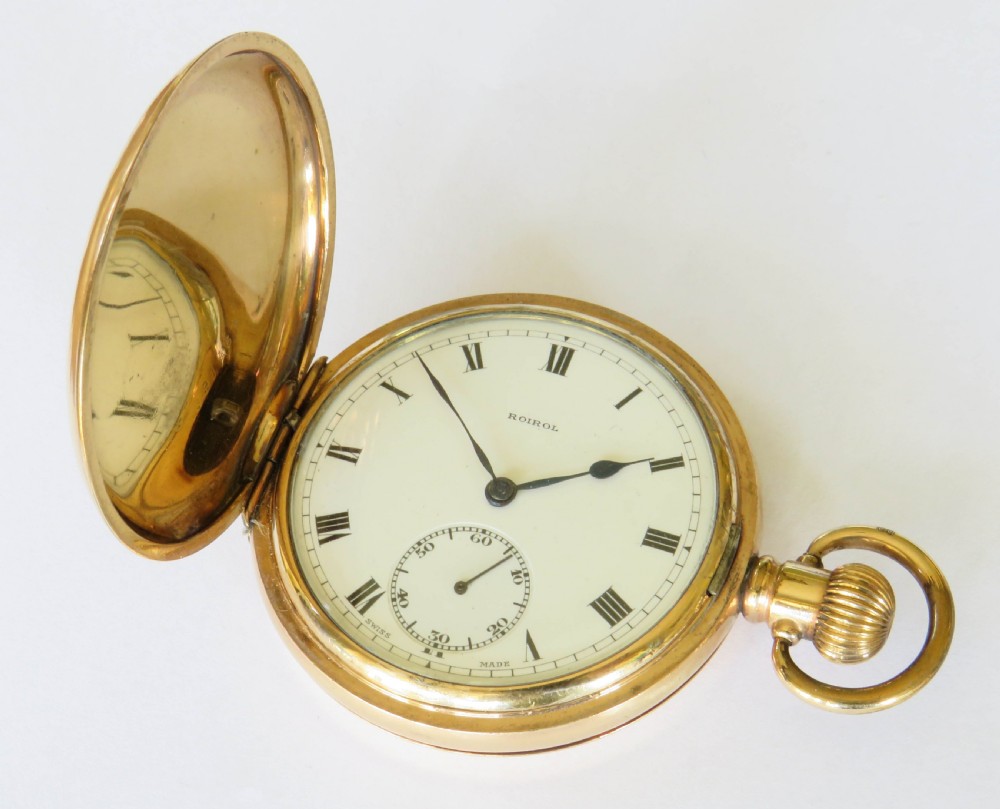 1950s Roirol full hunter pocket watch by Record View II