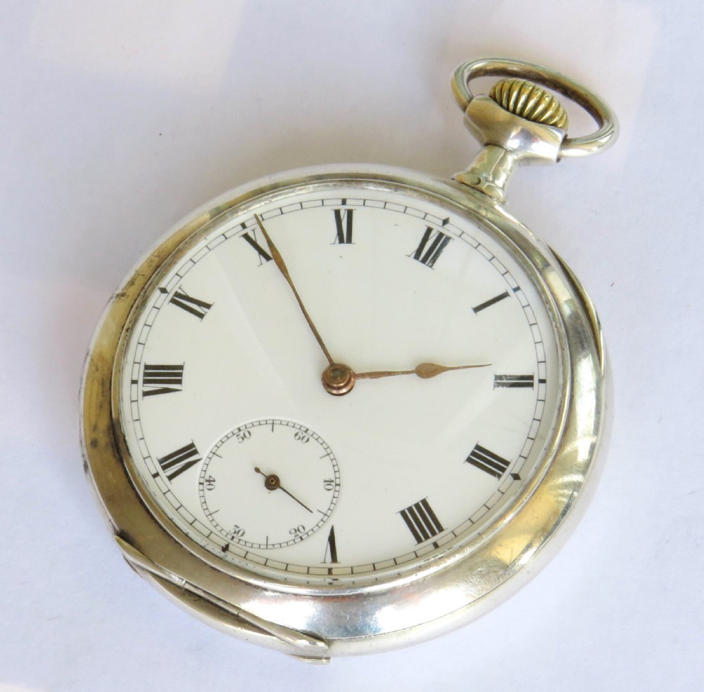 Antique silver Omega pocket watch, c1910 View II