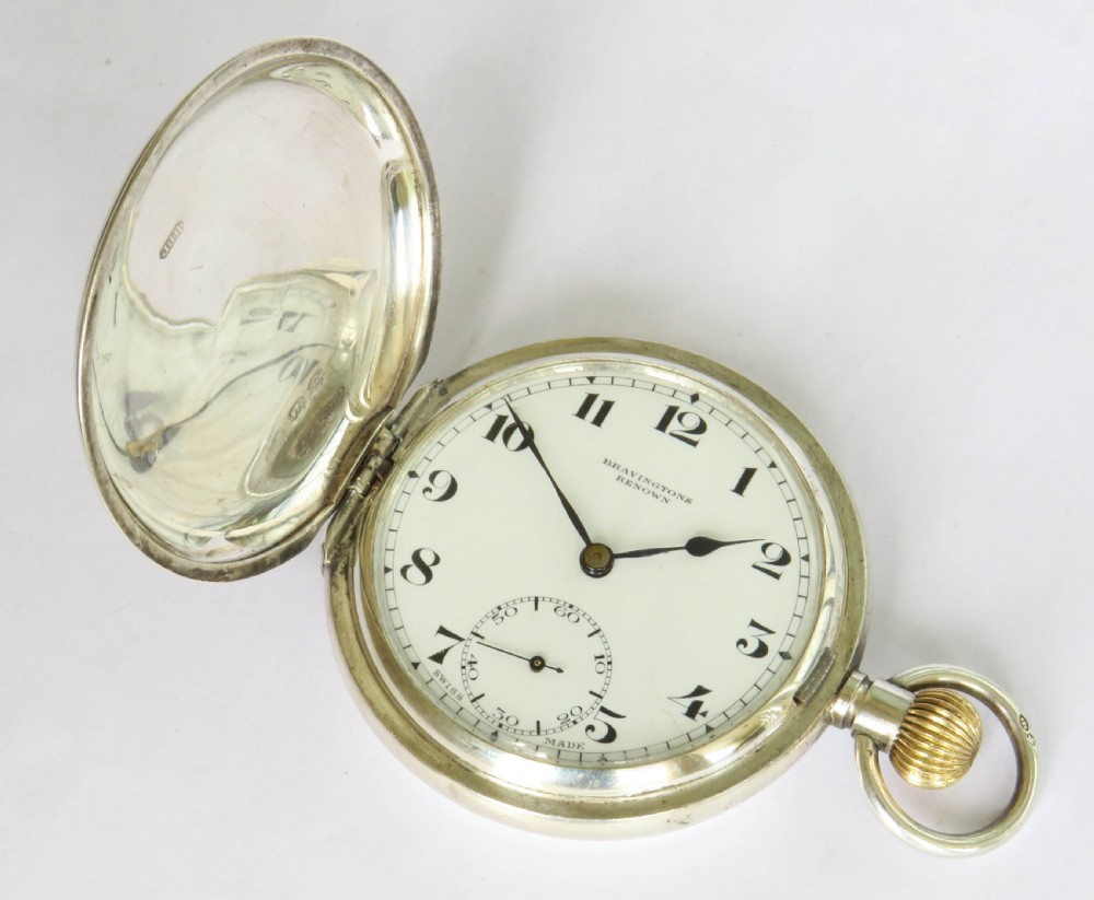 Antique silver Record full hunter pocket watch, 1918. View II