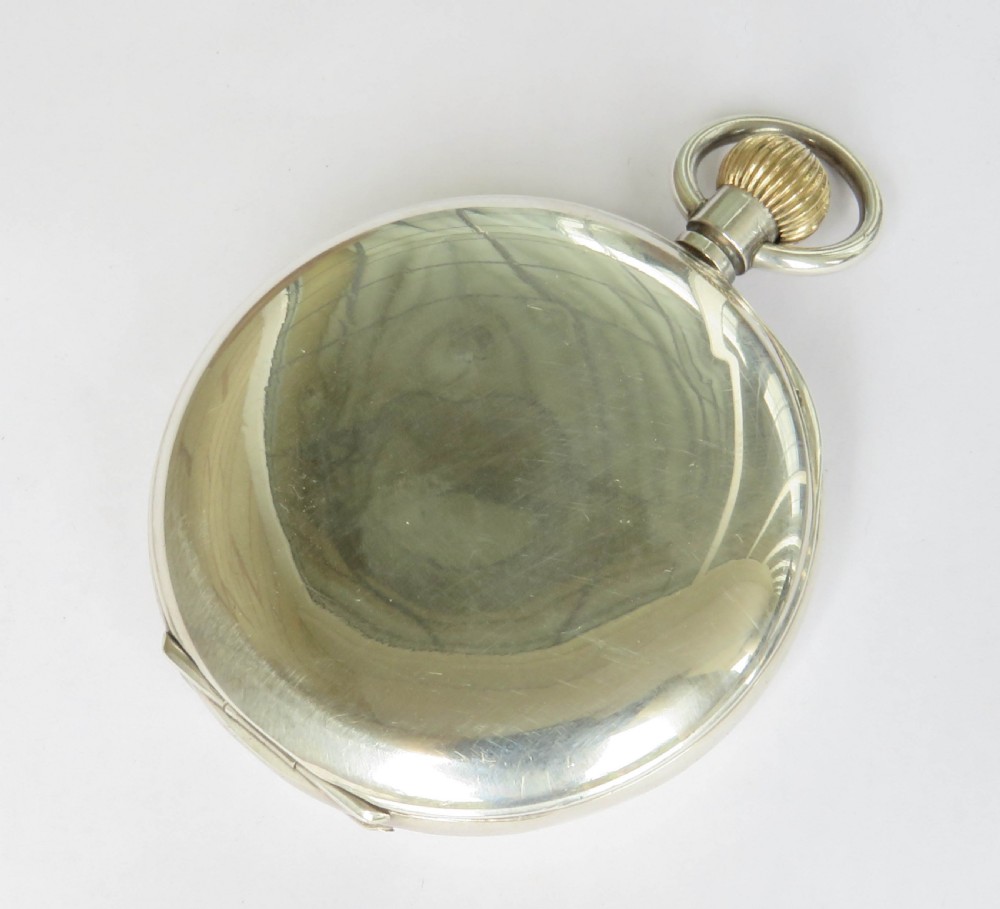Antique silver Record full hunter pocket watch, 1918. View VI
