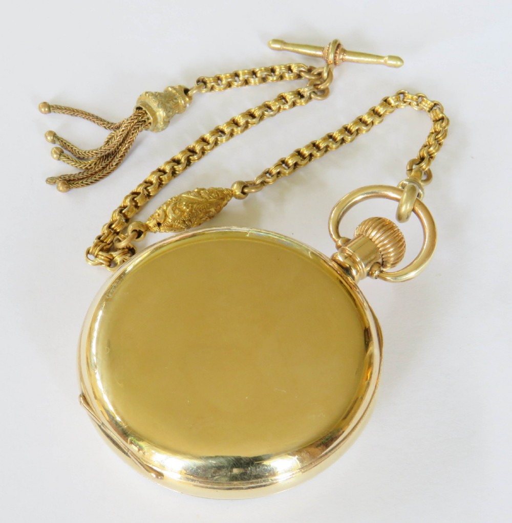 Antique Swiss pocket watch and chain View V