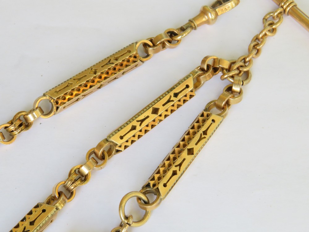 Fabulous rare Victorian watch chain with compass and thermometer View V