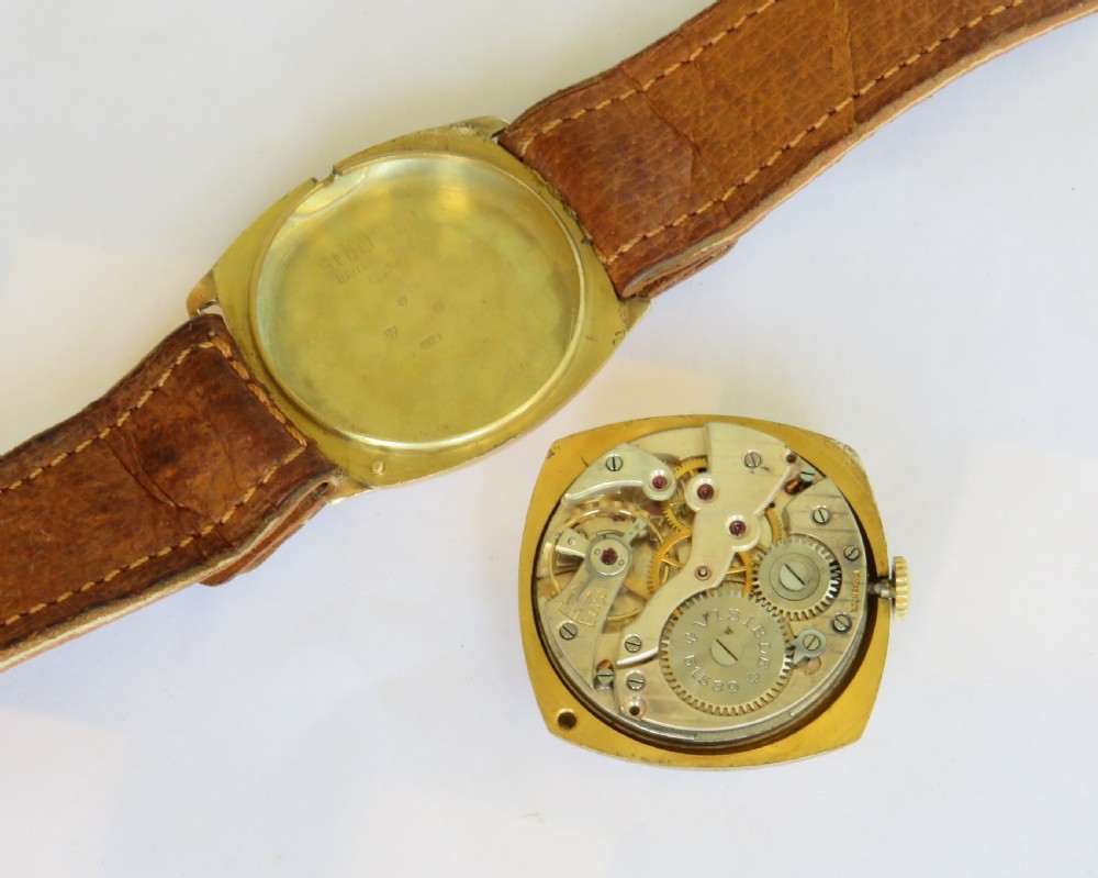 Gents 9ct gold Visible wrist watch, 1944 View IV