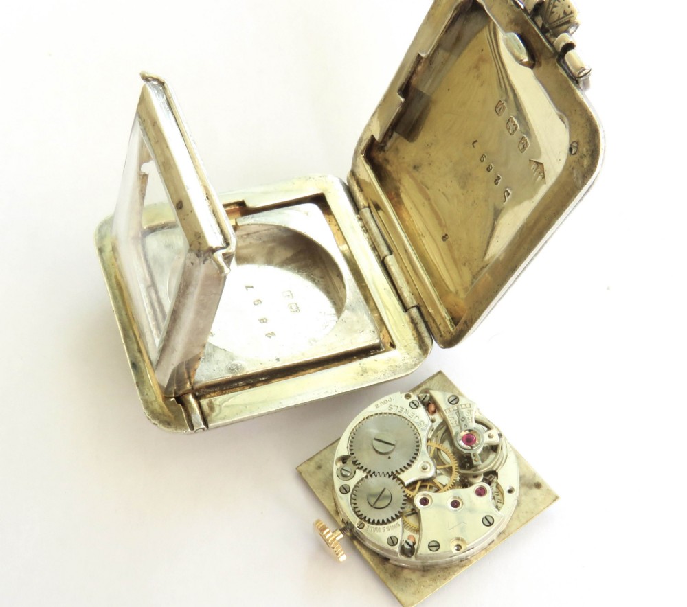 Silver purse watch in the form of a handbag, 1933 View II