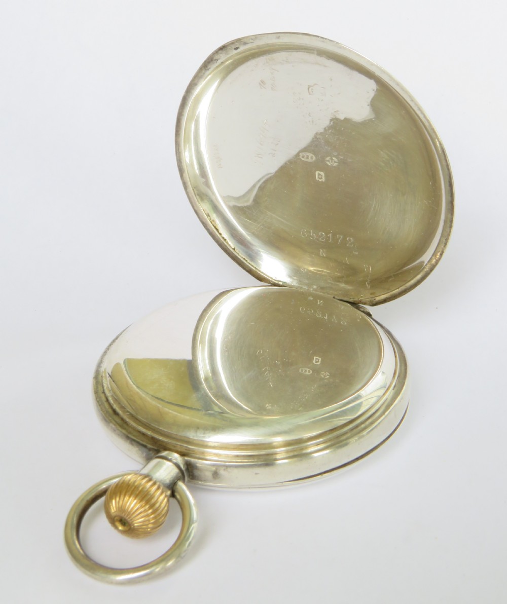 Antique silver full hunter pocket watch, Highland Light Infantry View IV