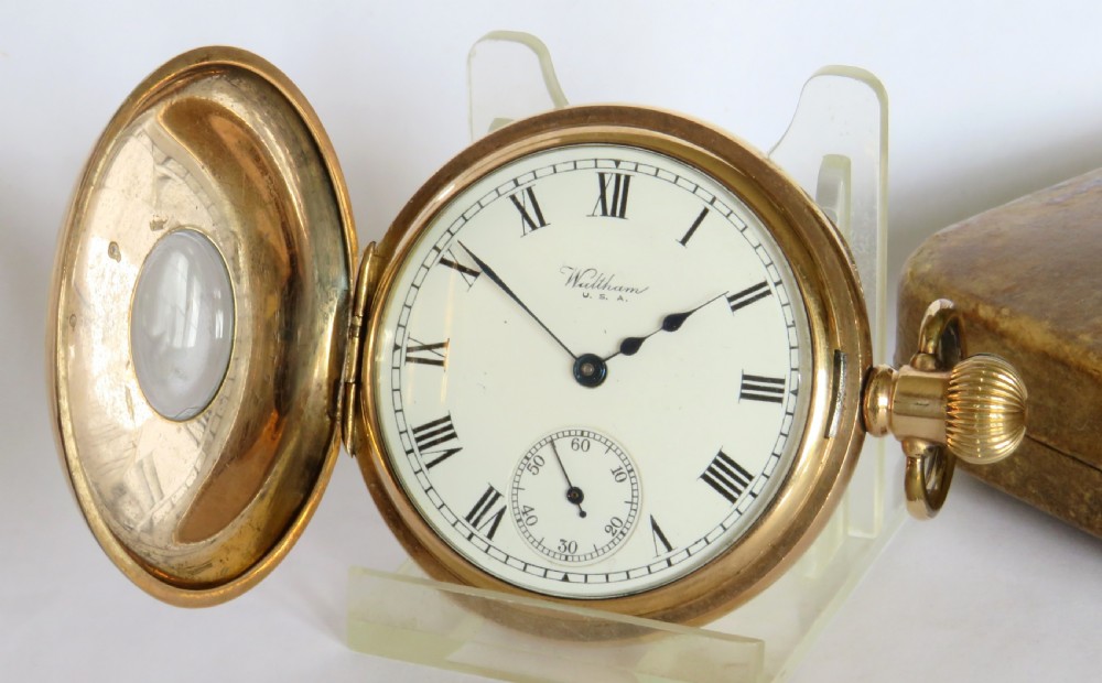 Antique Waltham half hunter pocket watch, 1926
