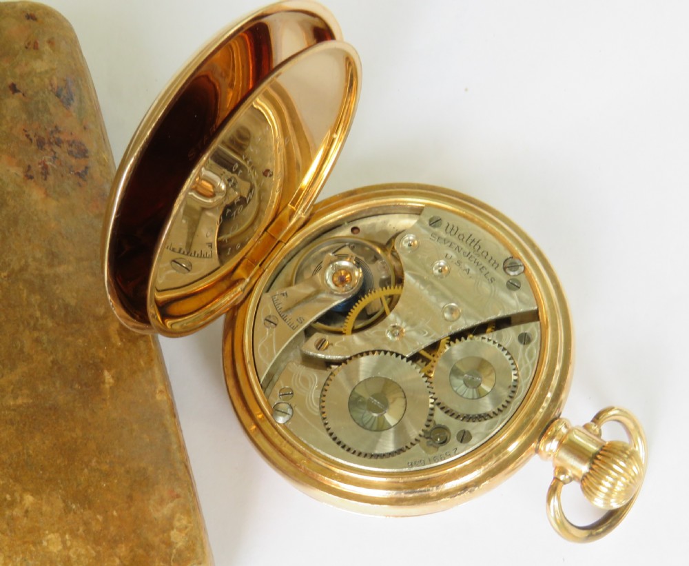 Antique Waltham half hunter pocket watch, 1926 View V