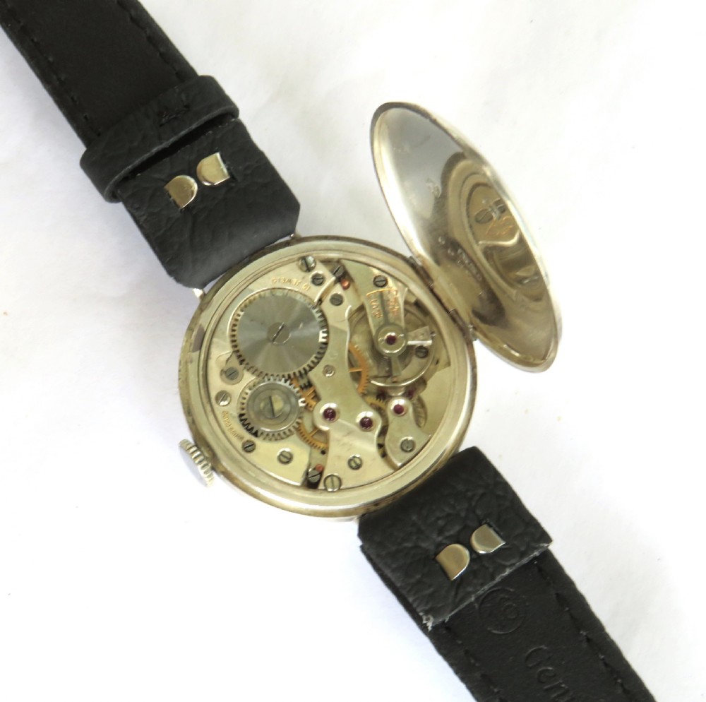 Gents J W Benson silver wrist watch, 1936 View III