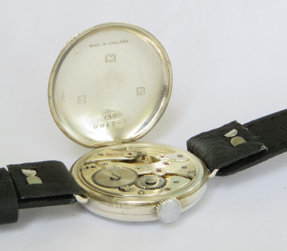 Gents J W Benson silver wrist watch, 1936 View IV