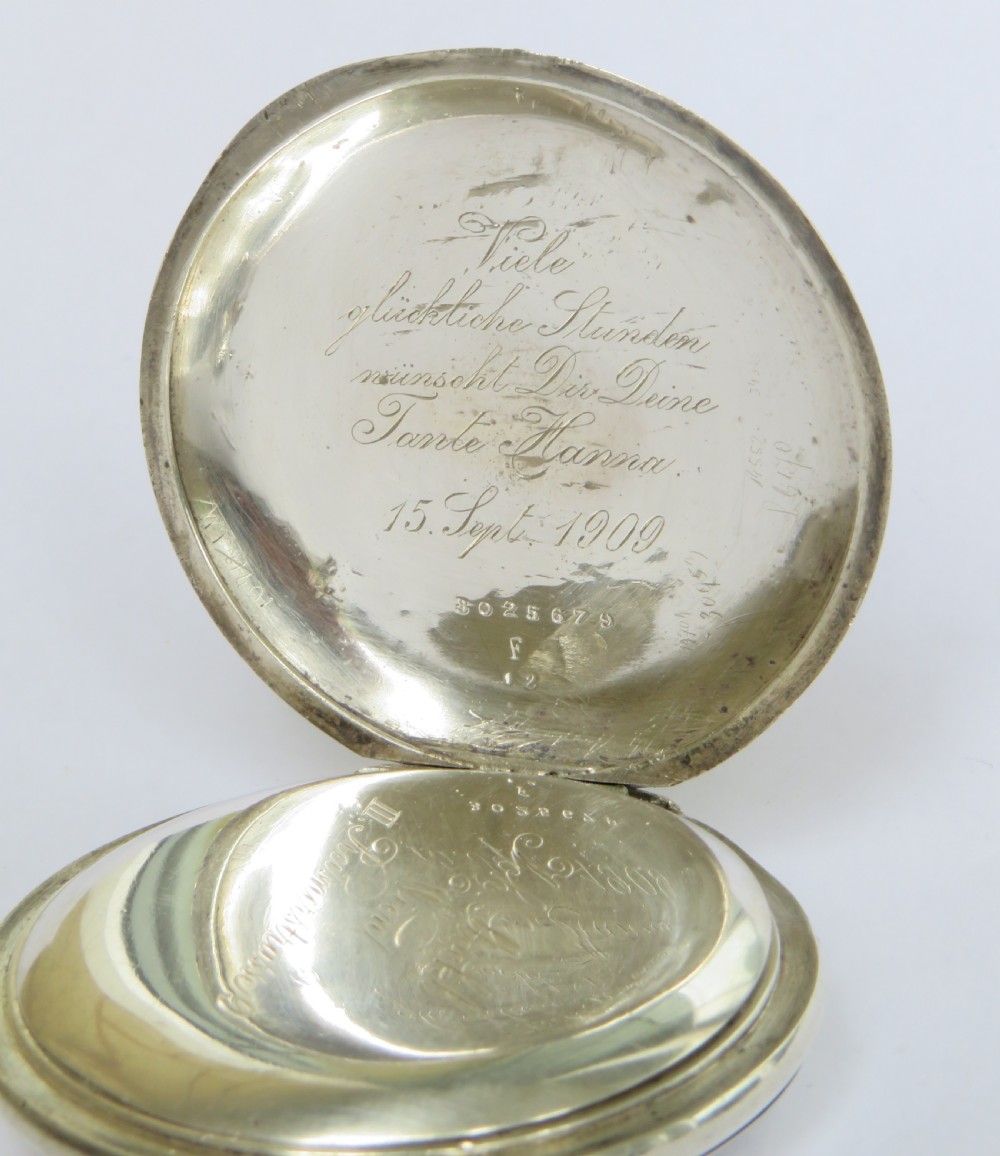 Antique silver Omega pocket watch View III