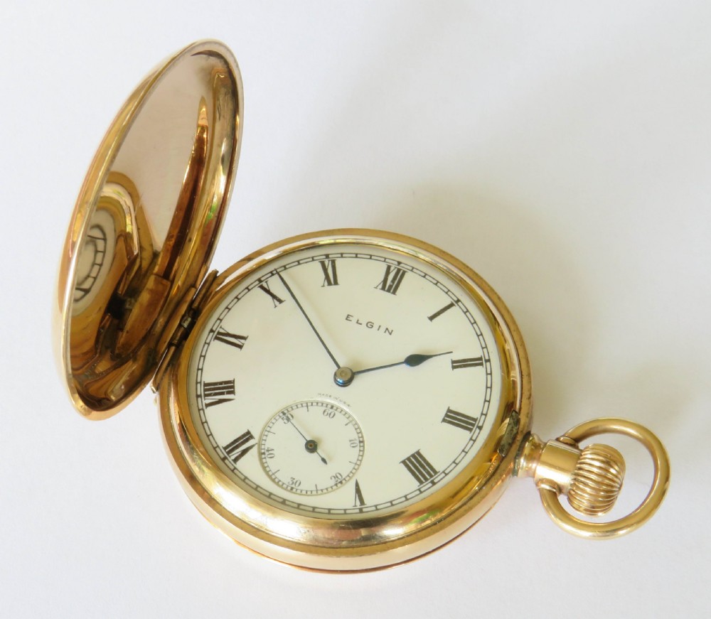 Antique Elgin full hunter pocket watch, 1930 View II