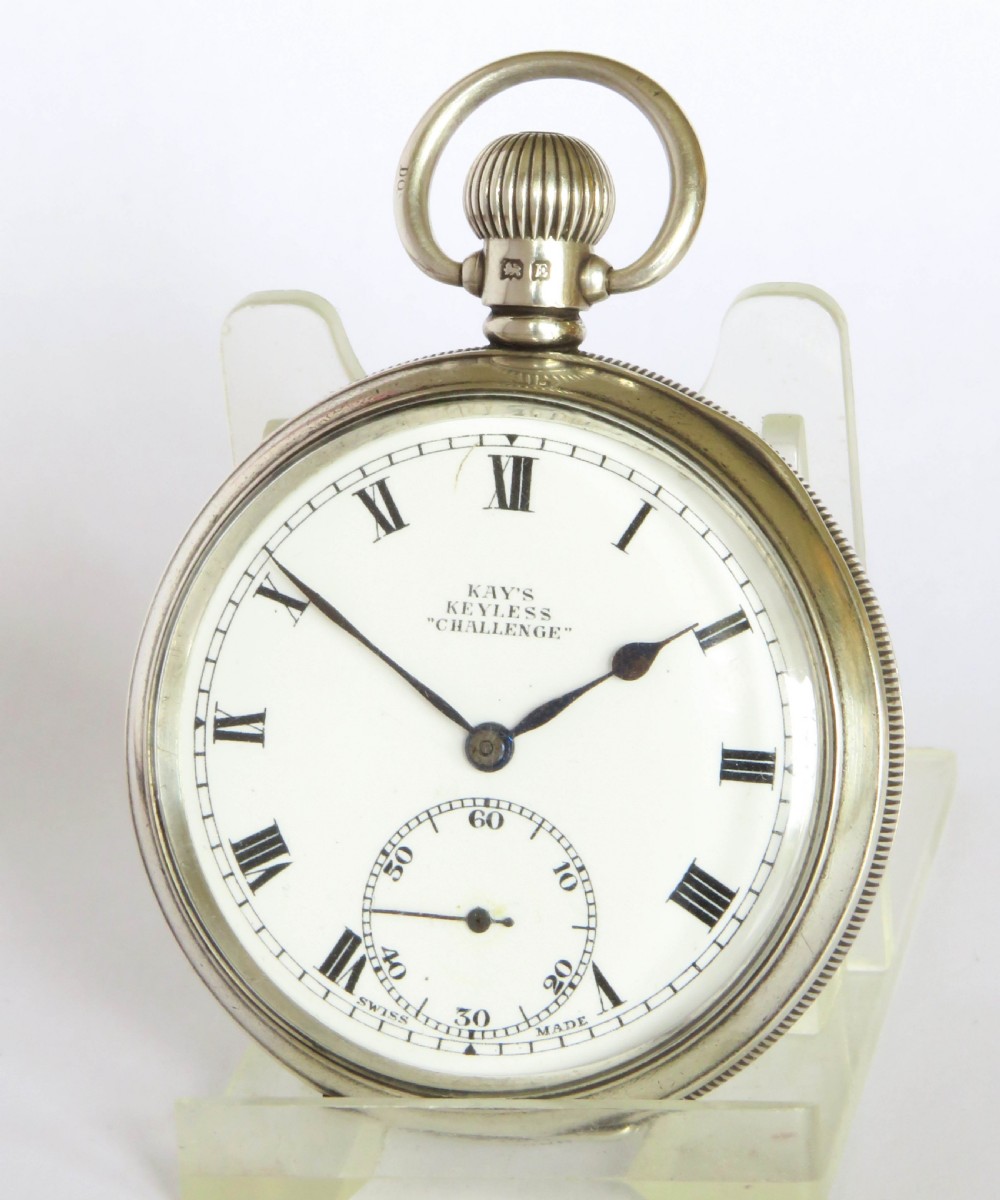 Silver Kays “Challenge” pocket watch, 1929