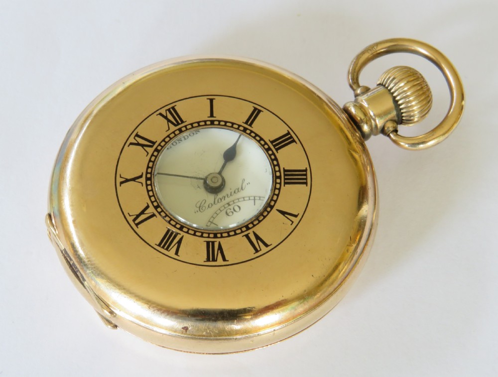 Antique John Elkan half hunter pocket watch