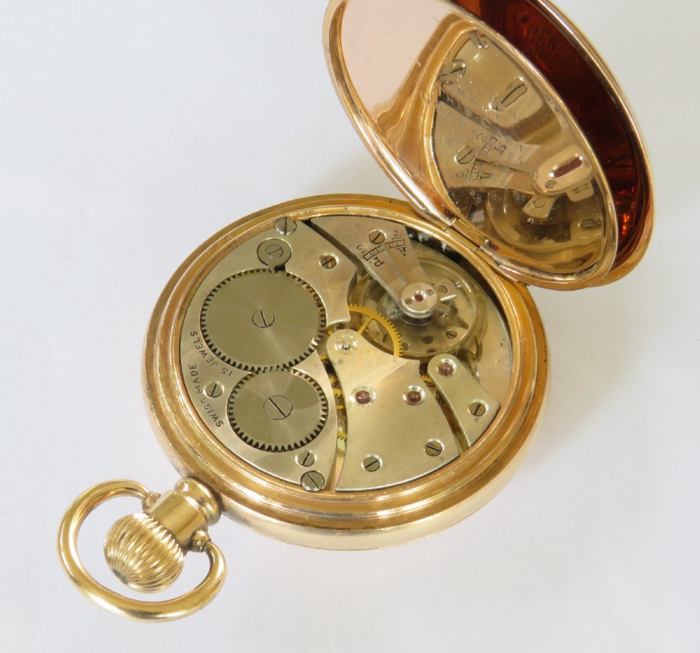 Antique John Elkan half hunter pocket watch View V