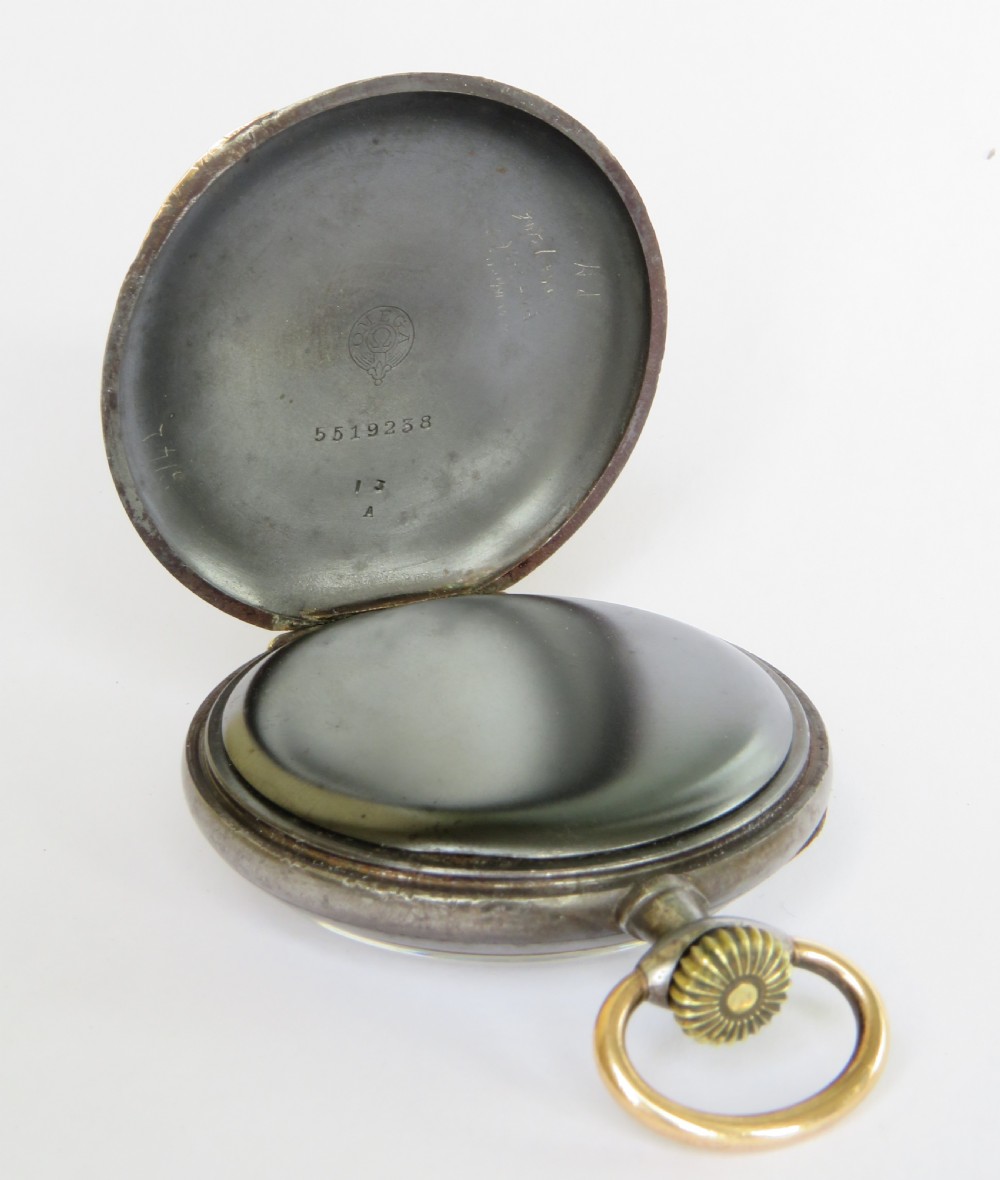 Antique Omega gun metal pocket watch View IV