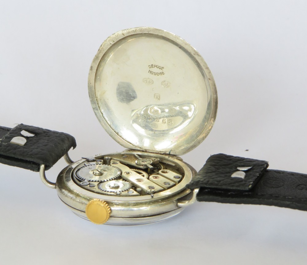 Antique Hefik ‘Bird in Ring’ silver wrist watch View IV
