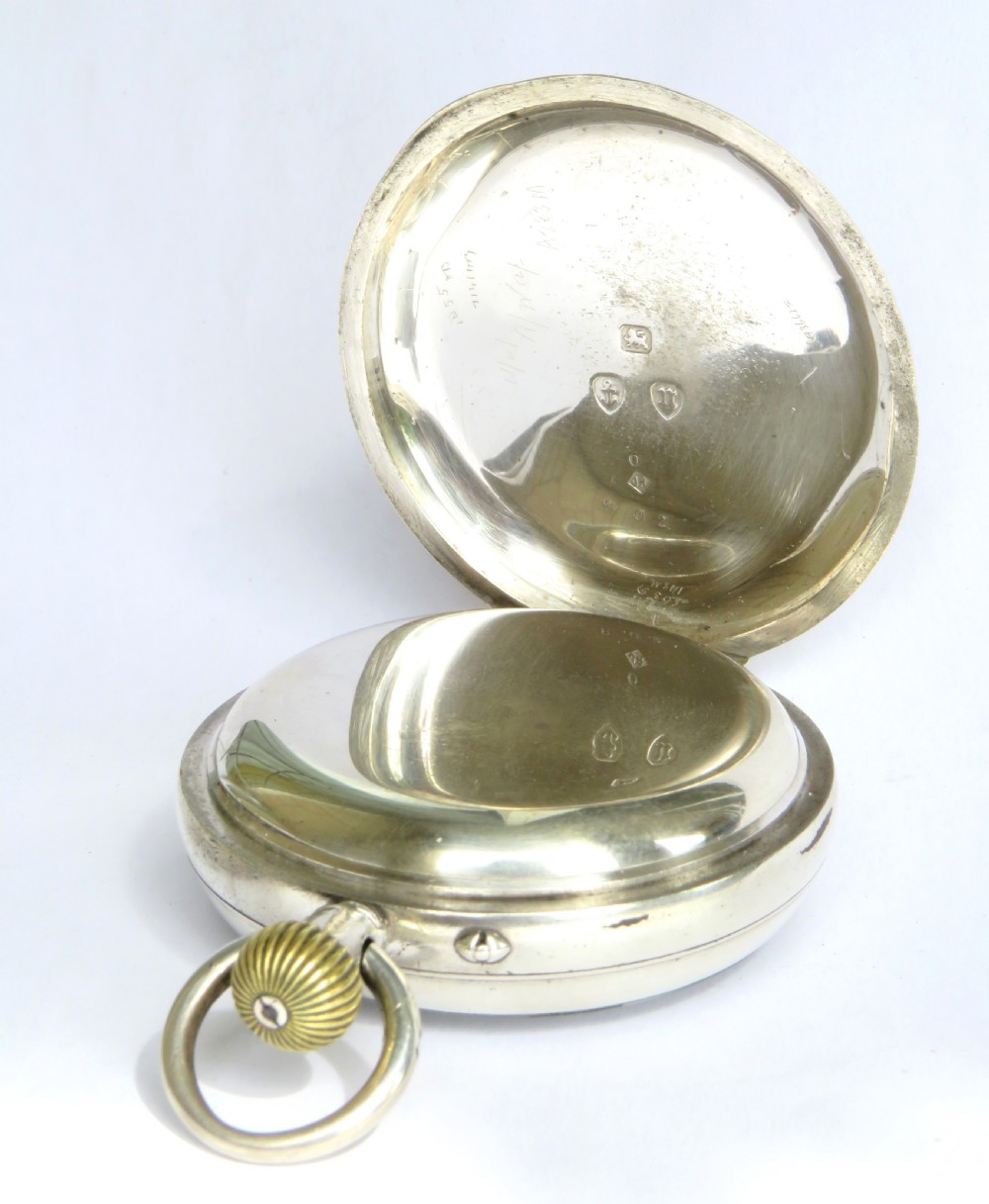 Antique silver Rotherhams Scarborough pocket watch View III