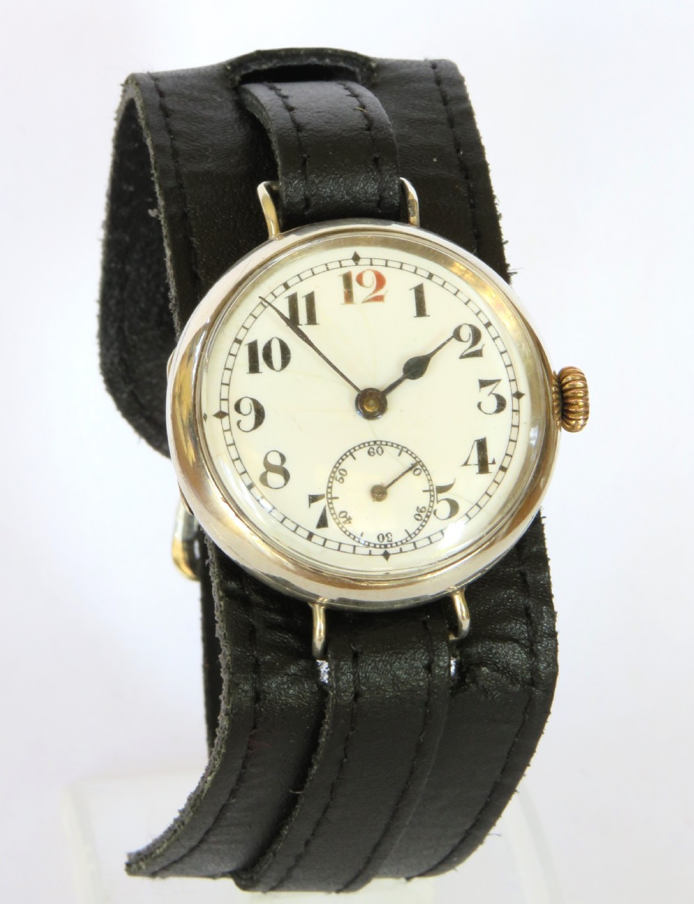 Antique silver trench watch, 1915 View II
