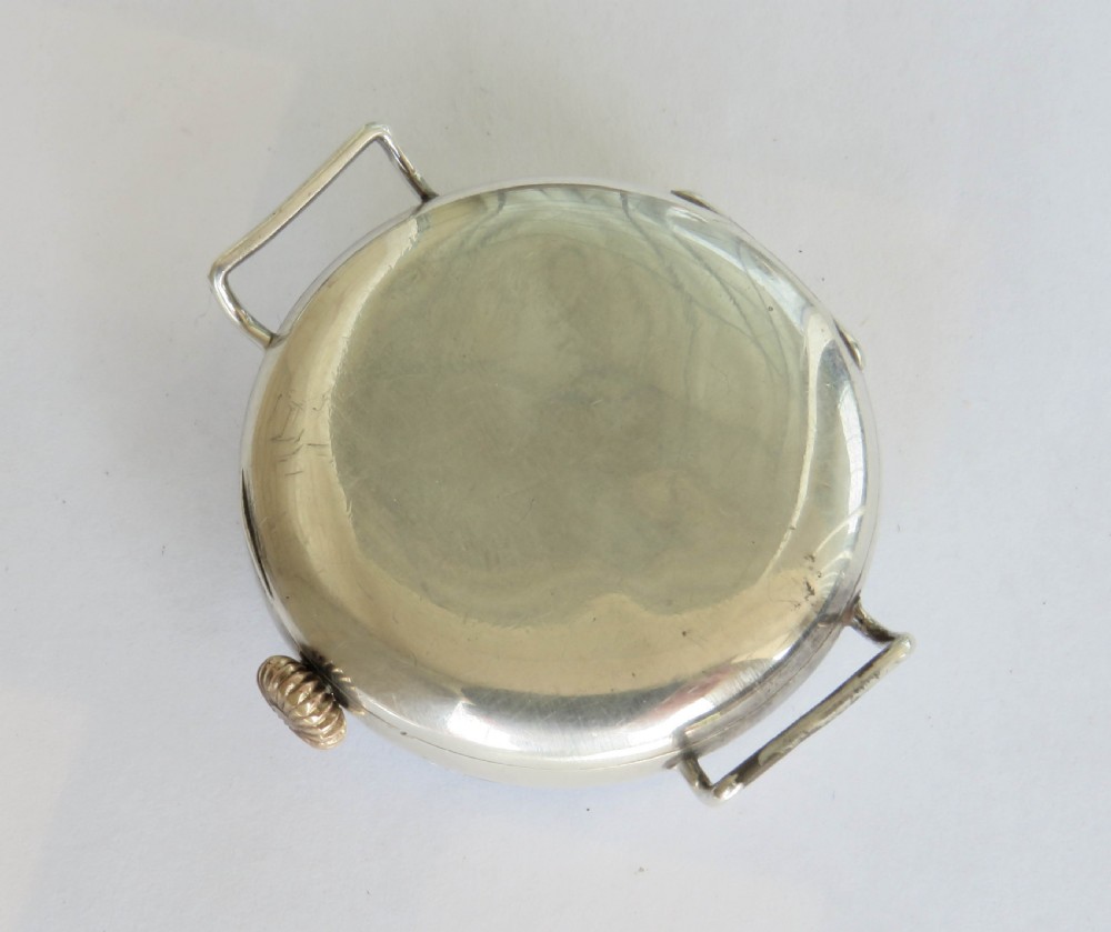Antique silver trench watch, 1915 View V
