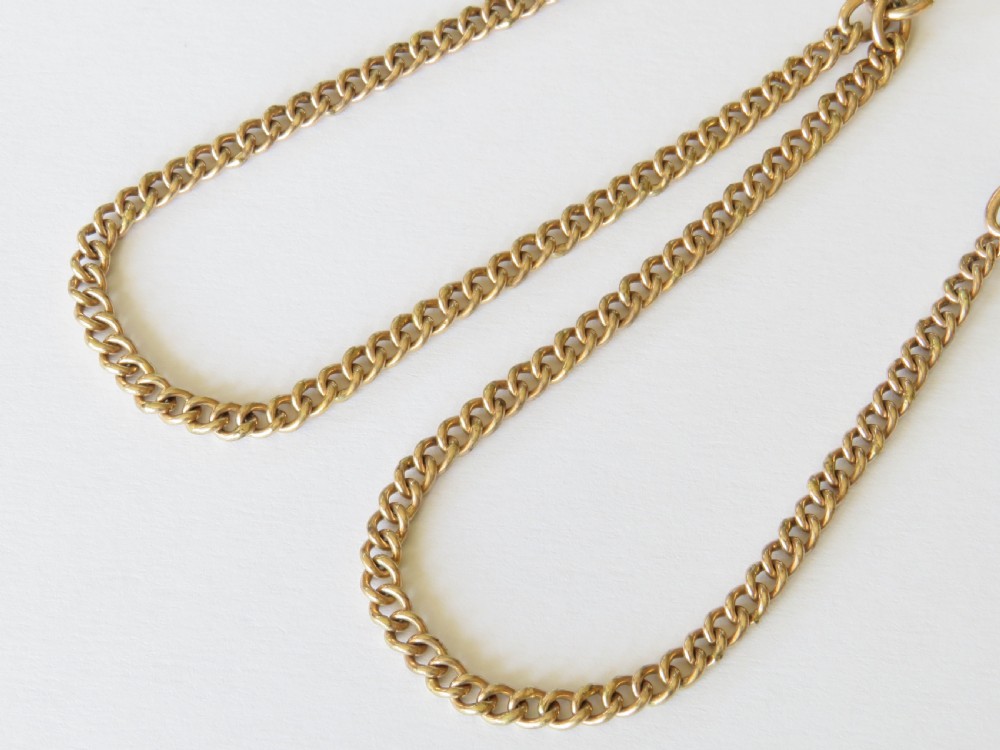 Antique 18ct rolled gold pocket watch albert chain View II