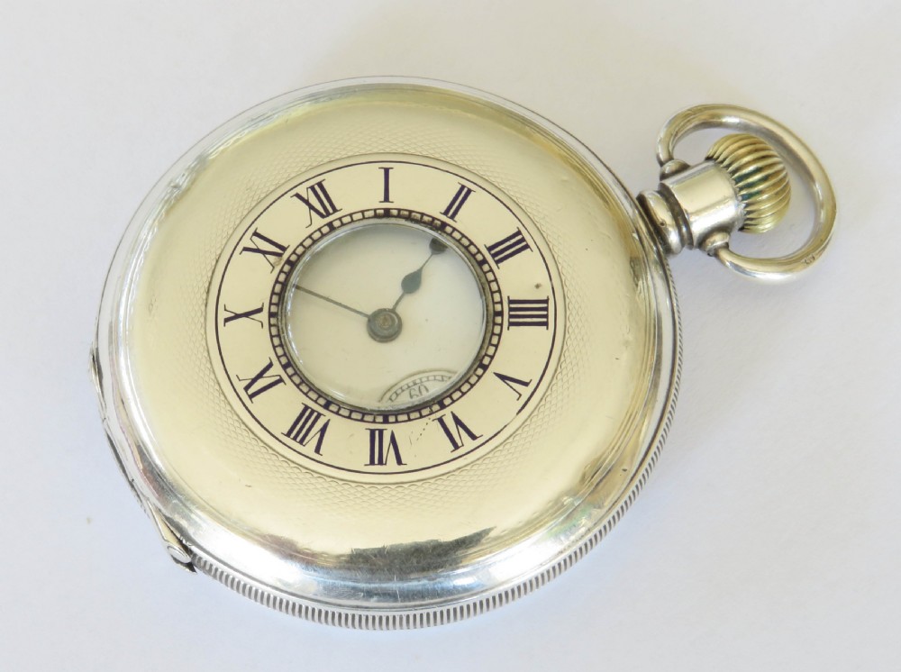 Antique Waltham silver half hunter pocket watch, 1912