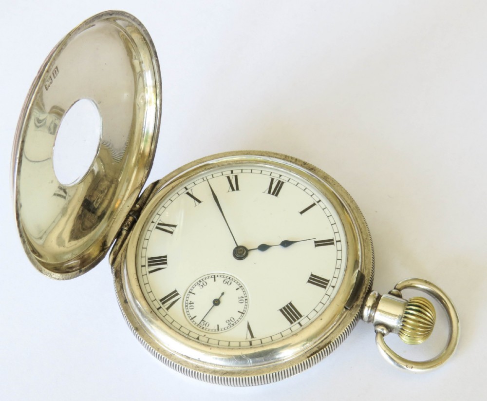 Antique Waltham silver half hunter pocket watch, 1912 View III