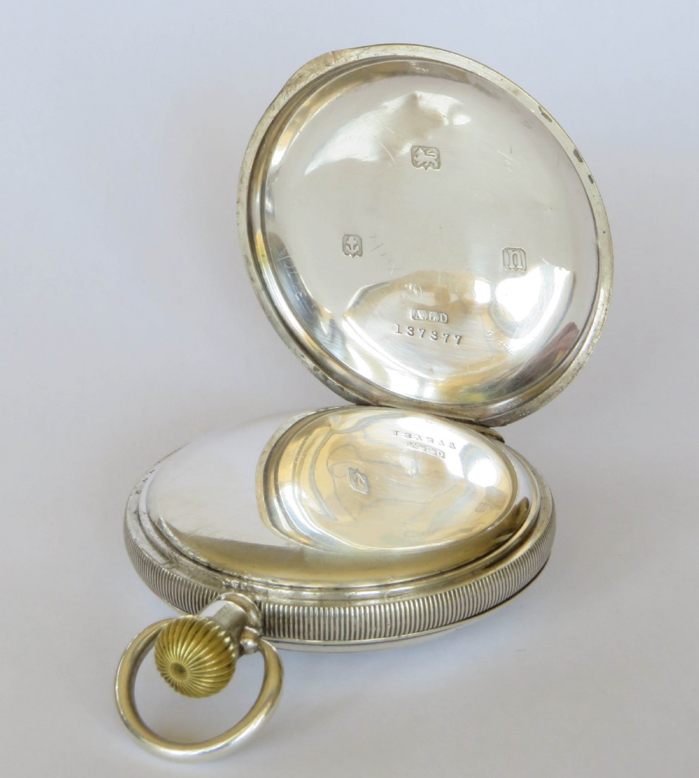 Antique Waltham silver half hunter pocket watch, 1912 View IV