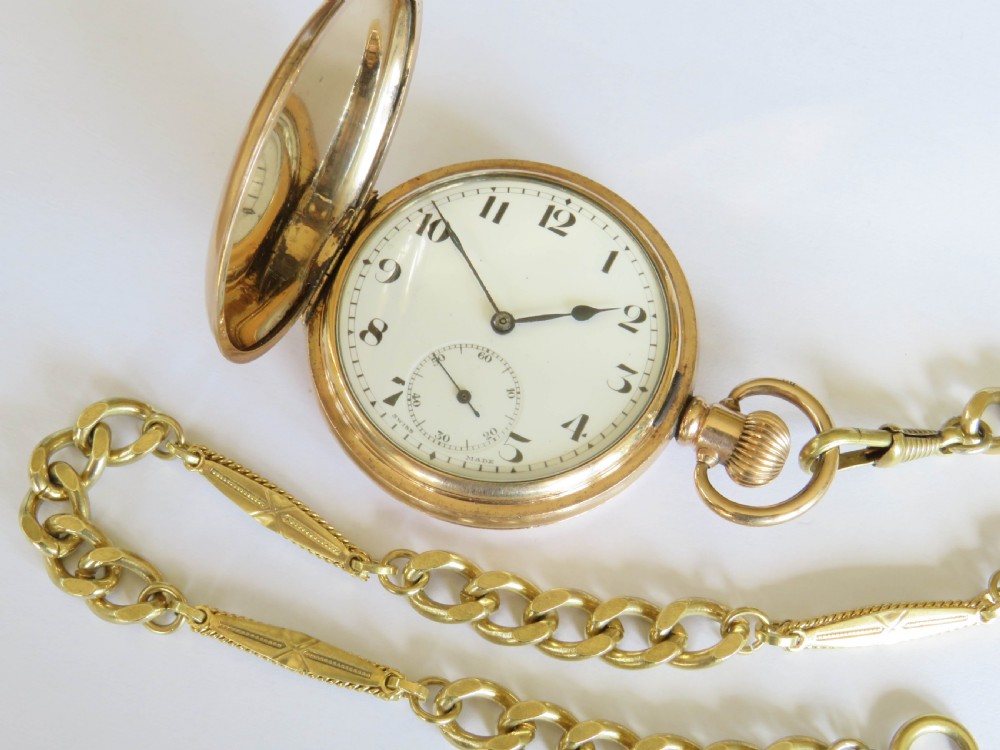 Antique Cyma full hunter pocket watch and chain View II