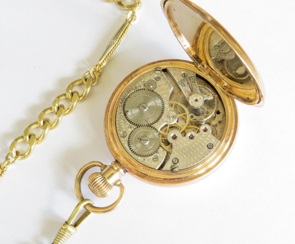 Antique Cyma full hunter pocket watch and chain View IV