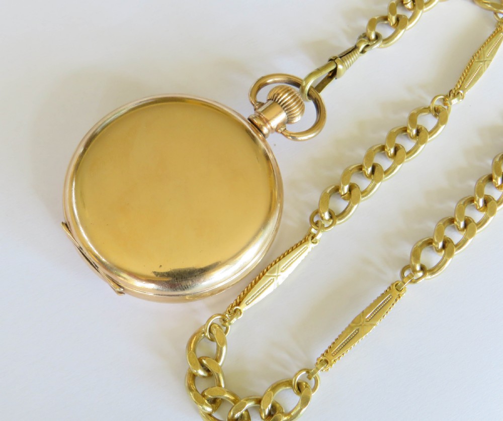 Antique Cyma full hunter pocket watch and chain View V