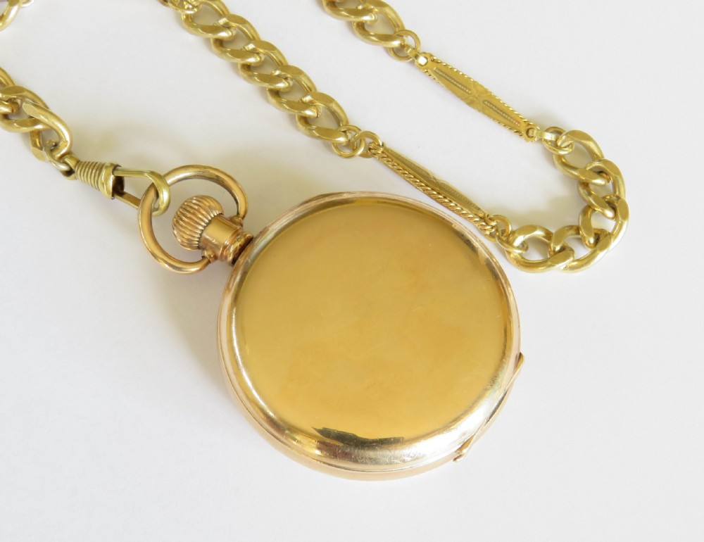 Antique Cyma full hunter pocket watch and chain View VI