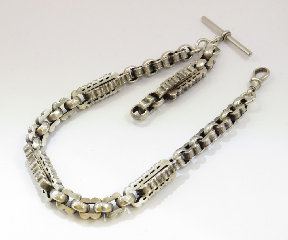 Chunky antique Victorian silver watch chain