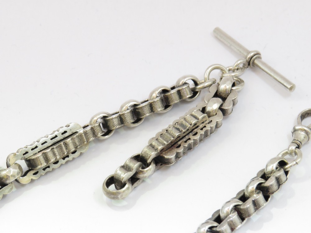 Chunky antique Victorian silver watch chain View II