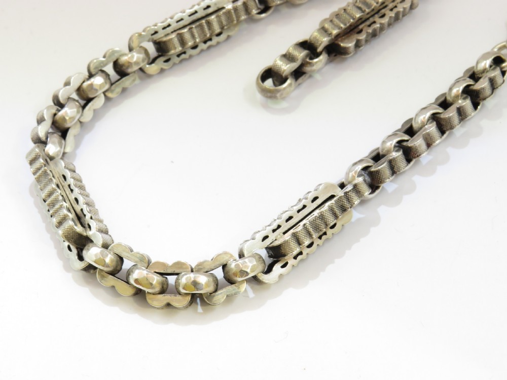 Chunky antique Victorian silver watch chain View III