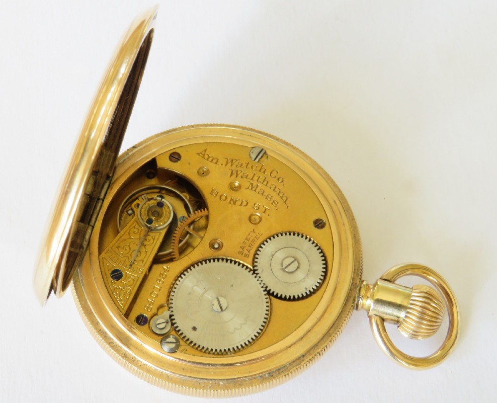 Antique Waltham Bond St full hunter pocket watch View IV