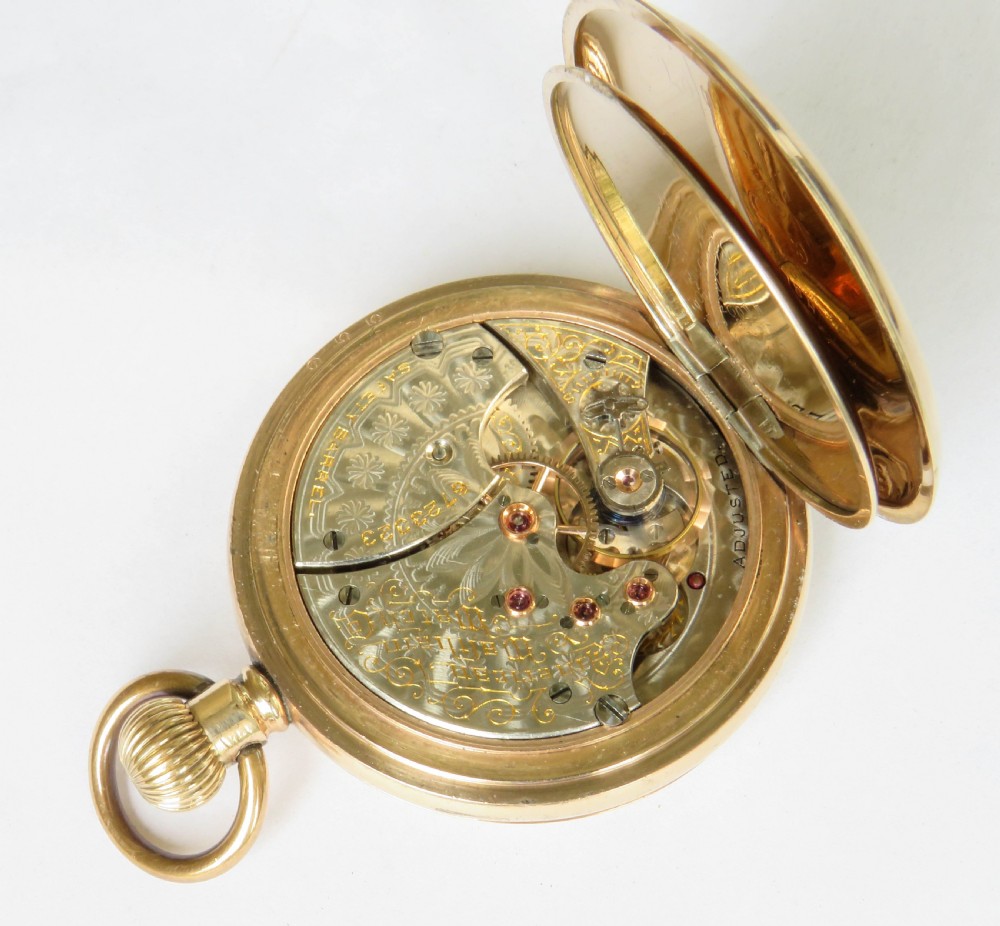 Antique Waltham half hunter pocket watch View V
