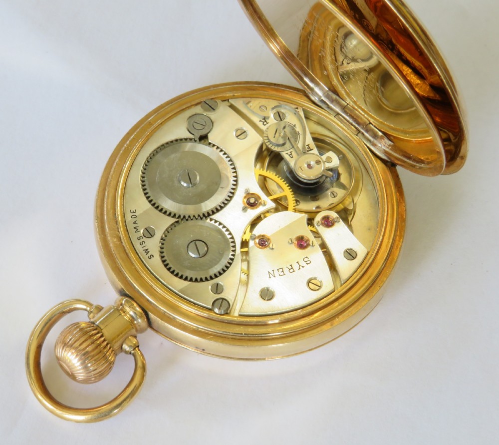 Antique 1920s Syren full hunter pocket watch View IV