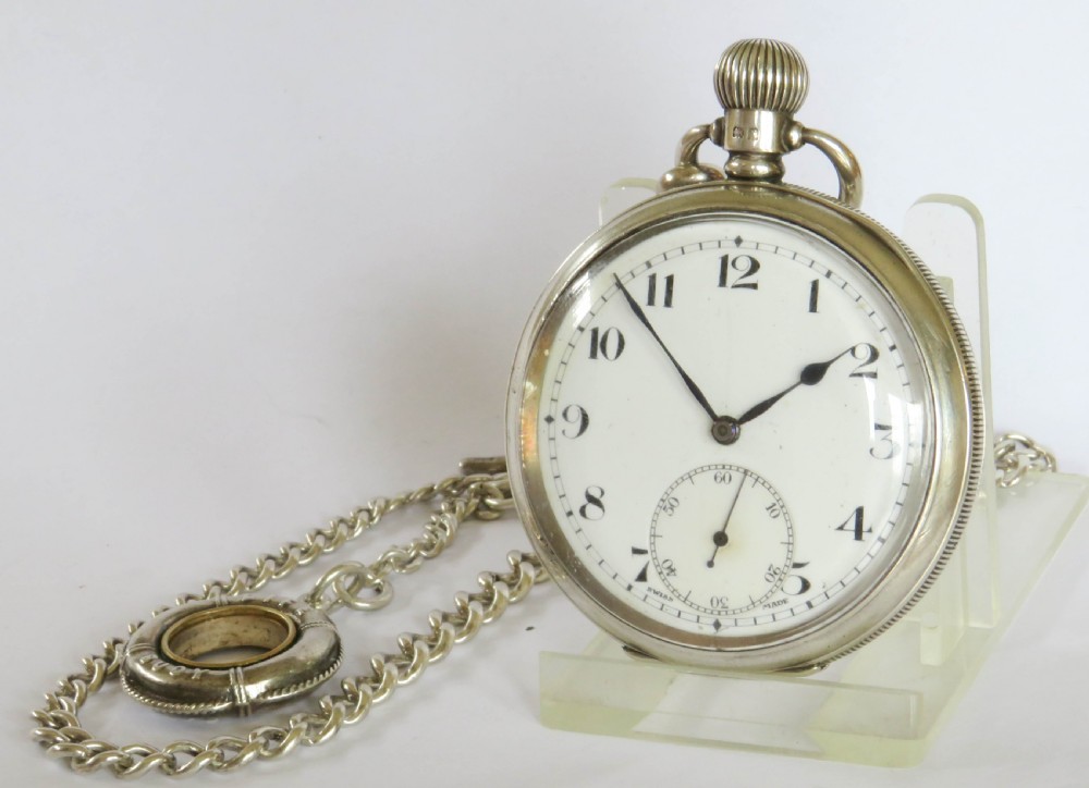 Antique silver Syren pocket watch and chain