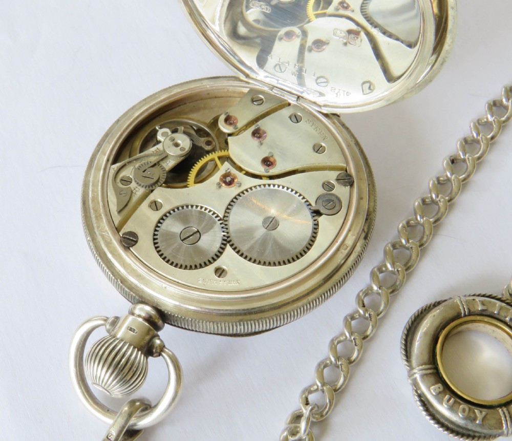 Antique silver Syren pocket watch and chain View IV