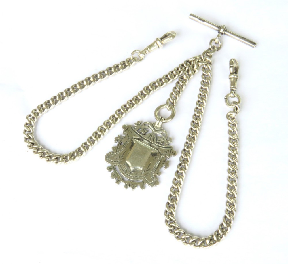 Antique silver pocket watch albert, 1903