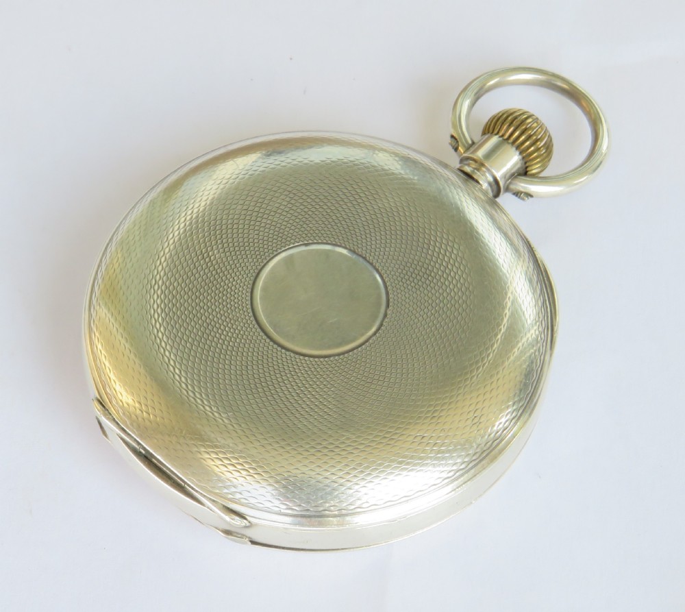 Antique silver Omega half hunter pocket watch View VI