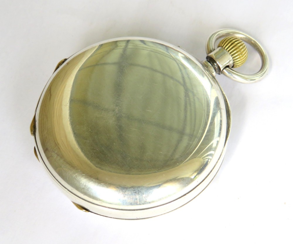 Antique silver half hunter pocket watch, military link View VI