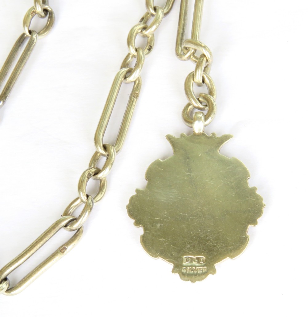 Antique silver Churchill chain and fob View III