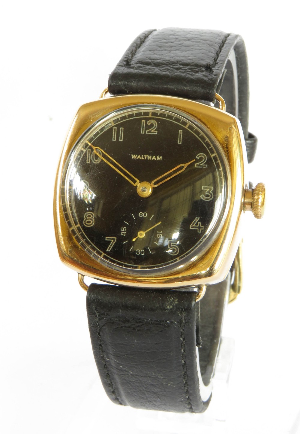 Gents 1920s 9ct gold Waltham wrist watch