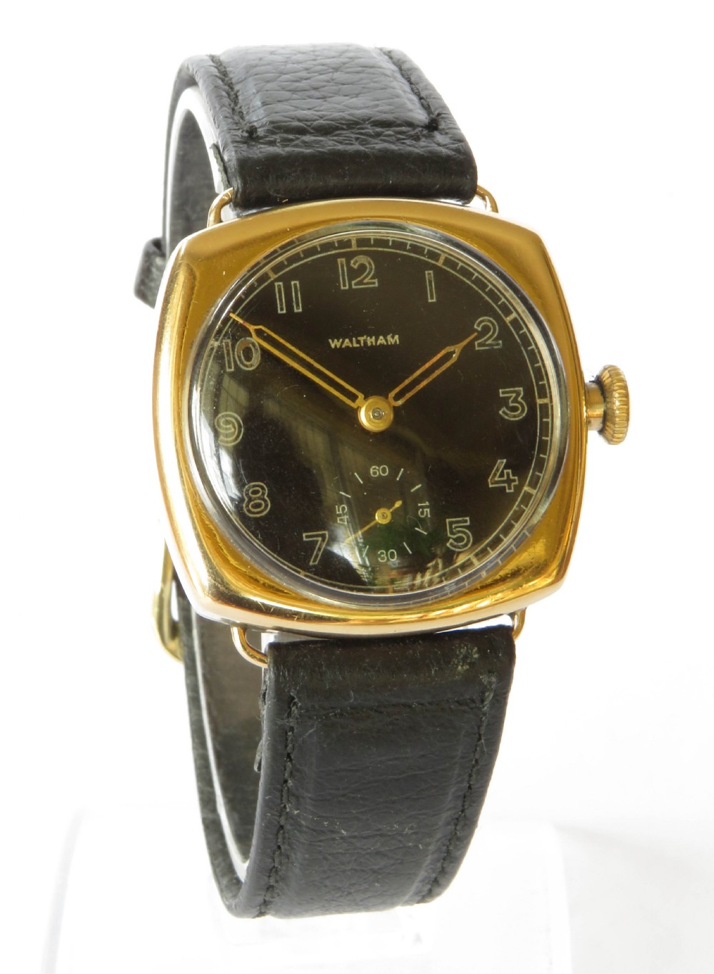 Gents 1920s 9ct gold Waltham wrist watch View II
