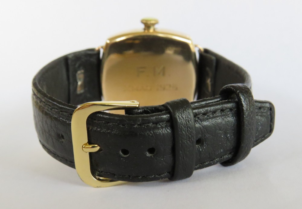 Gents 1920s 9ct gold Waltham wrist watch View V