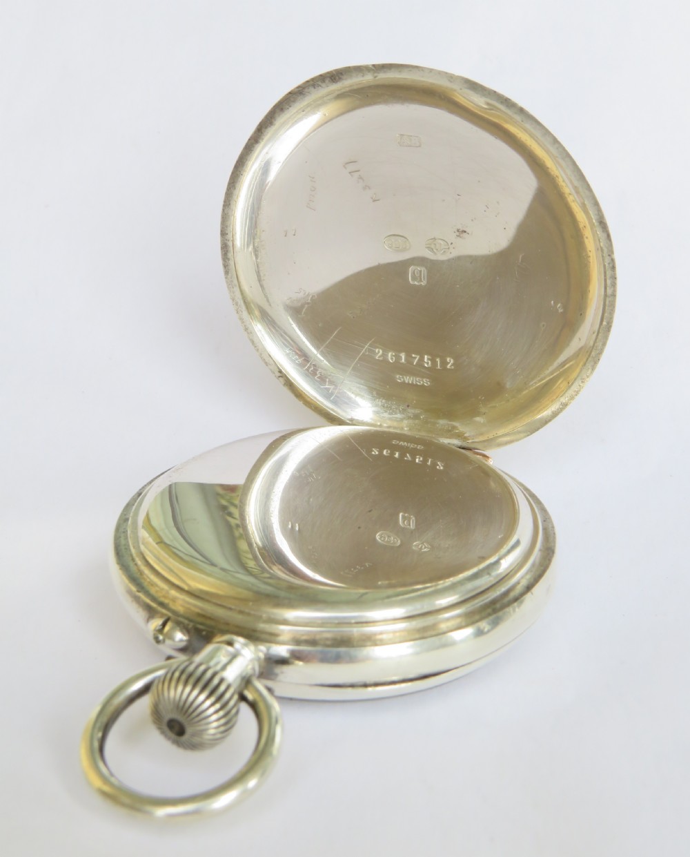Antique silver Longines pocket watch, 1911 View III