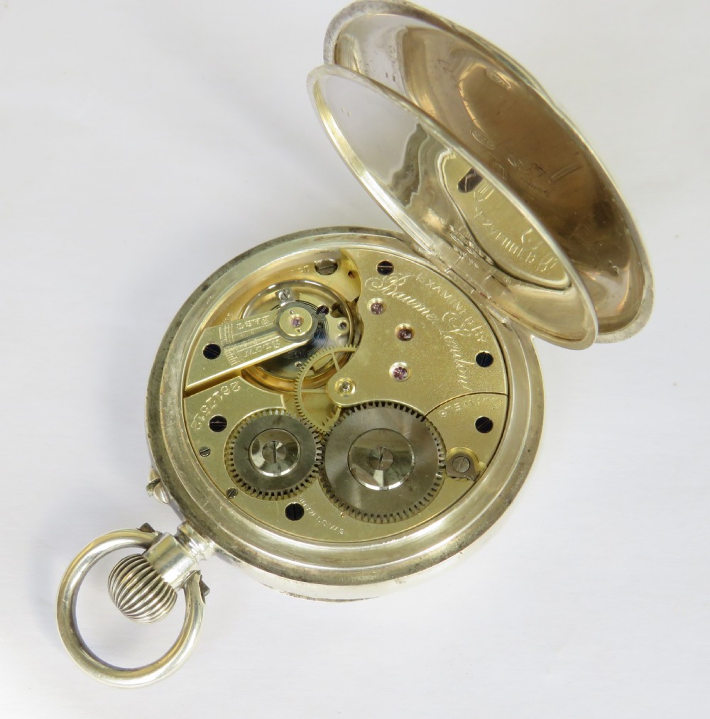 Antique silver Longines pocket watch, 1911 View IV