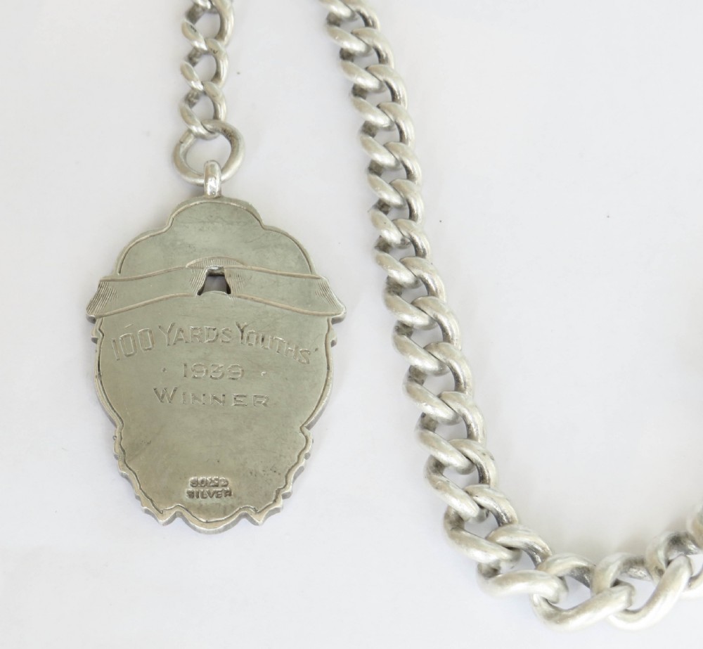 Heavy antique pocket watch albert chain and fob, 1894 View IV