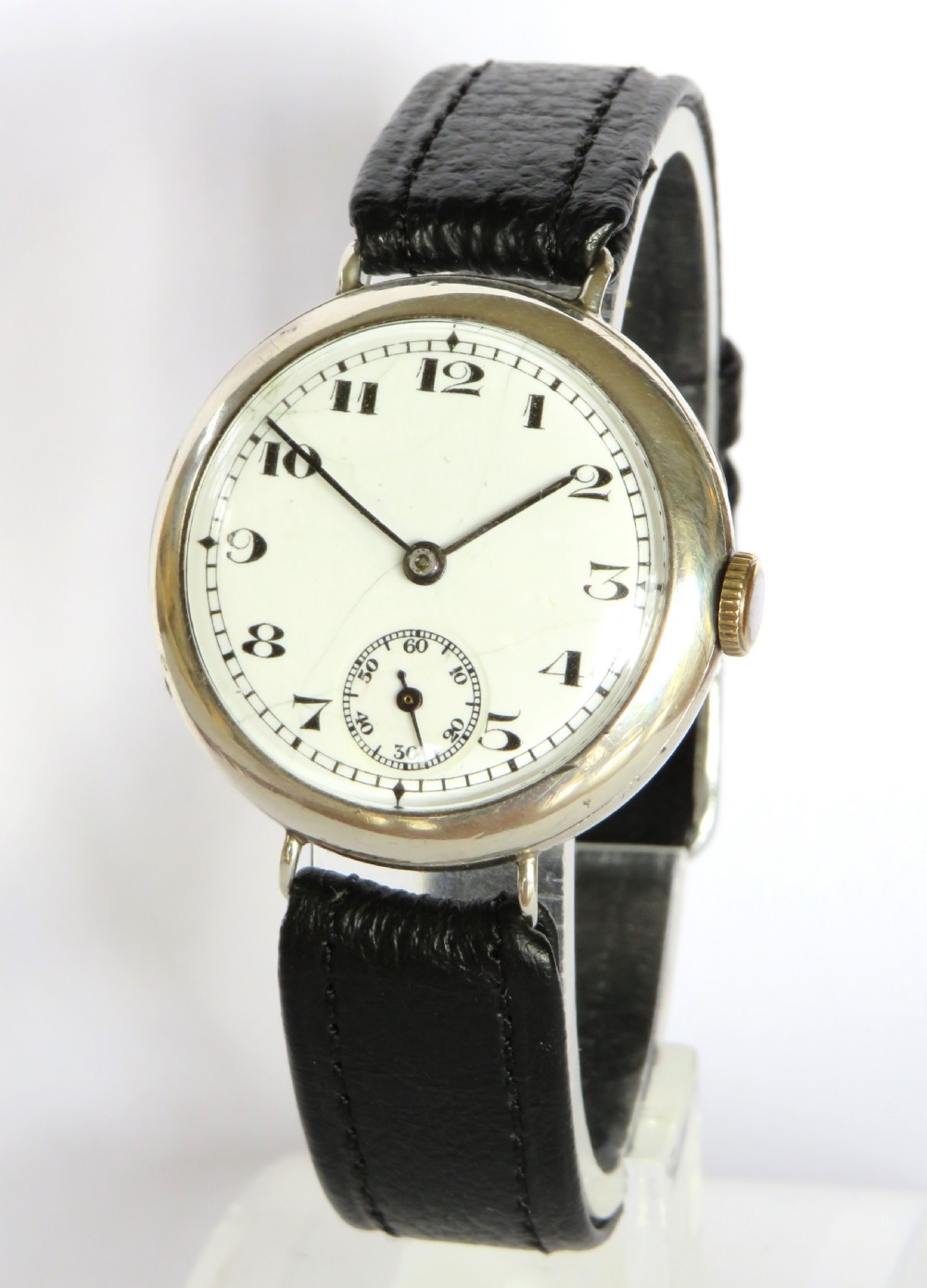Gents antique silver wrist watch, 1924